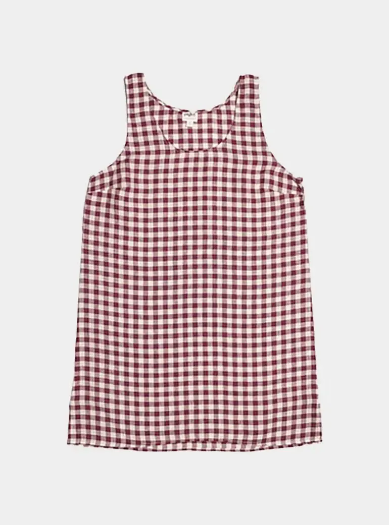 Berry Gingham Linen Nightdress