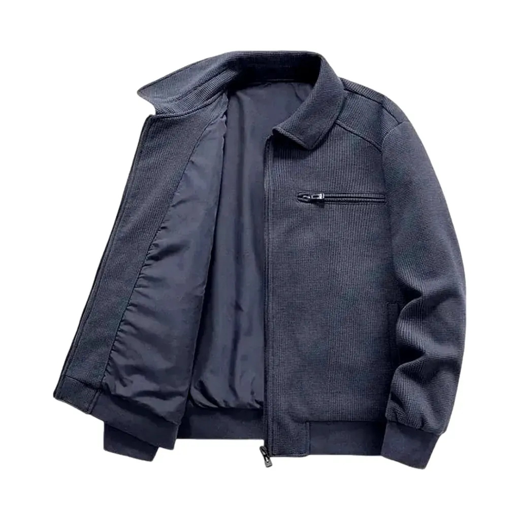 Biker style riding men's denim bomber jacket