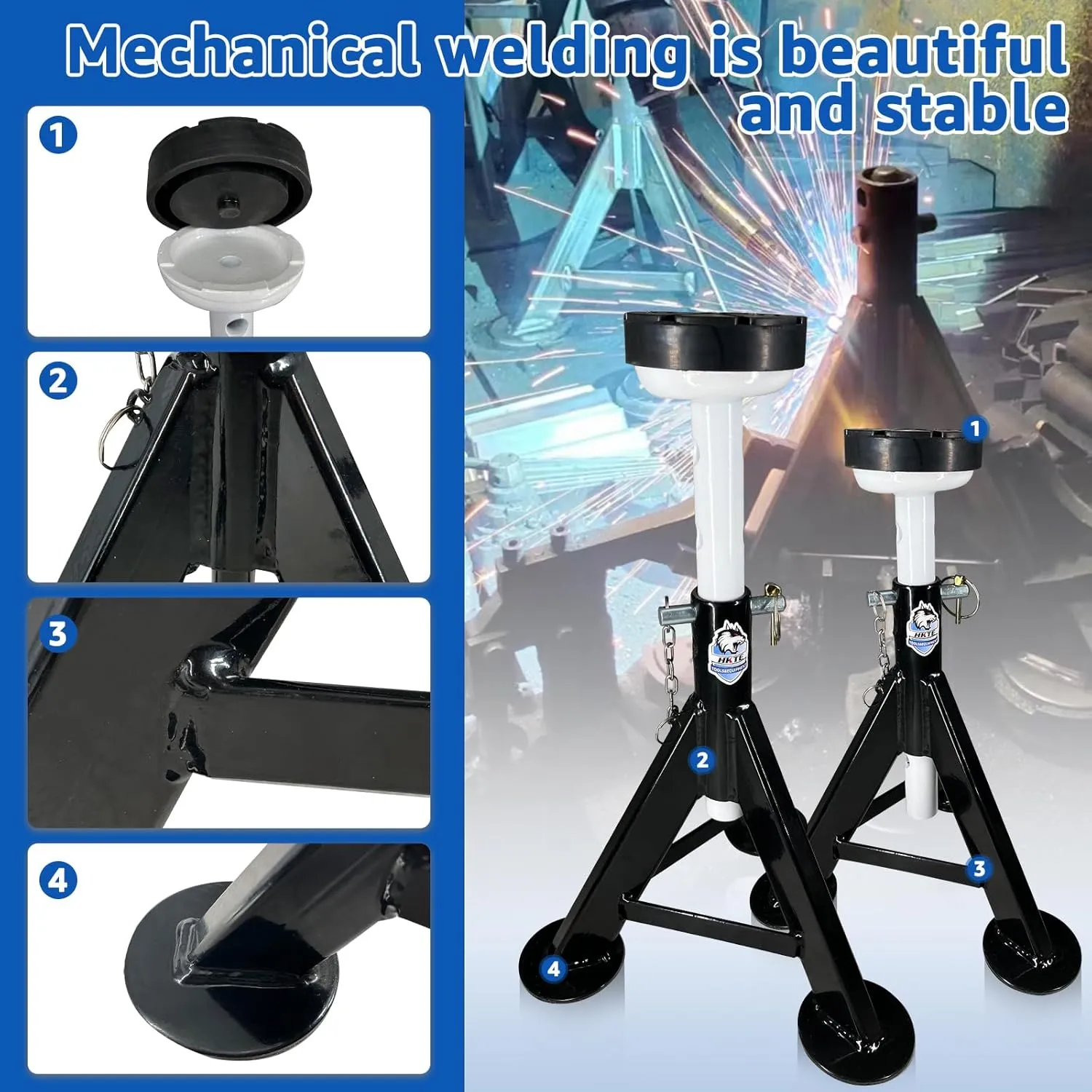 Heavy Duty Truck Support Stands, Adjustable Height