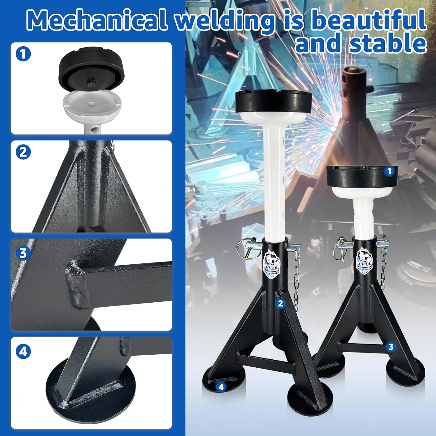 Heavy Duty Truck Support Stands, Adjustable Height