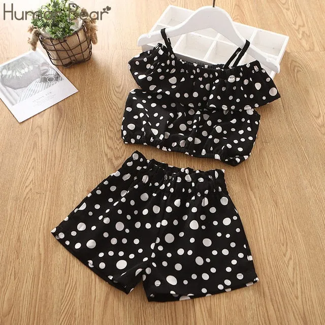 Humor Bear Girls Clothing Set Pearl Girls Clothes Set Lovely Long Eyelashes Toddler Girl tops   Pants Girls Suit Kids Clothes