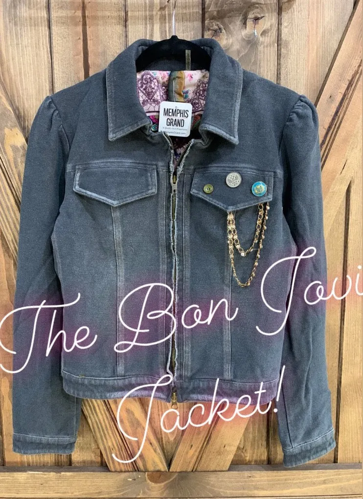 Jacket, The Bon Jovi Denim Jacket, ED14I53, Size Medium, SALE!