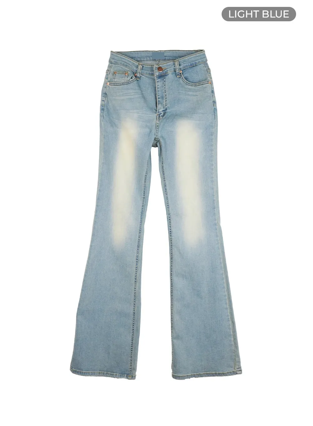 Light Washed Slim Fit Bootcut Jeans IL409