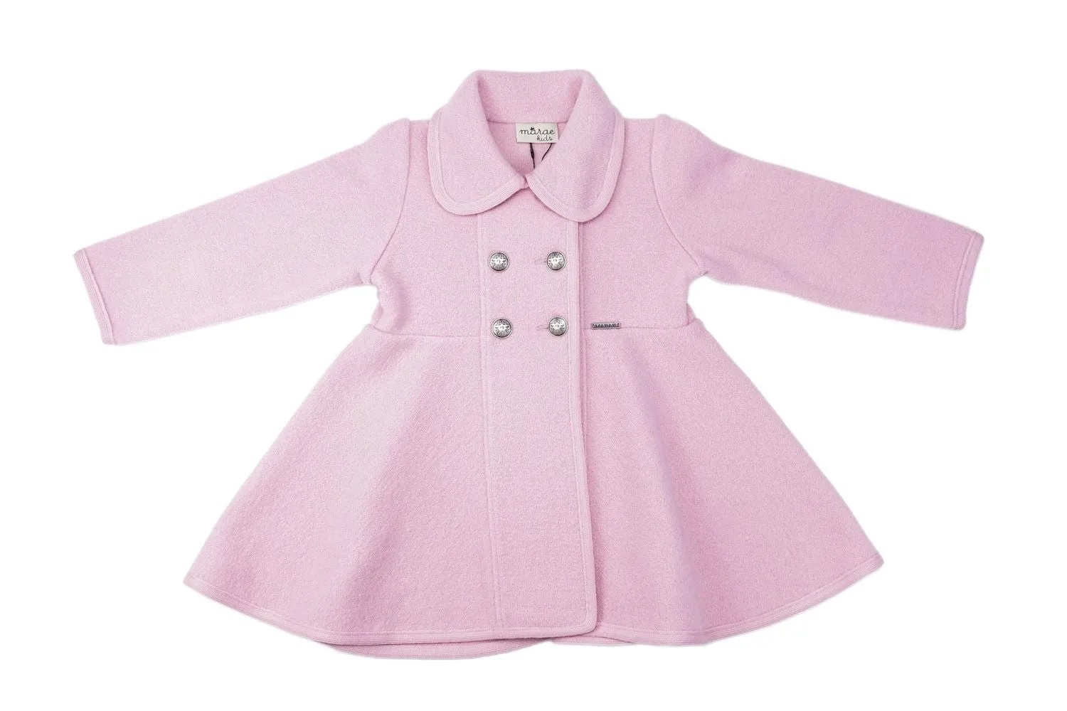 Marae Girls Dress Coat - Double Breasted Twirl Coat - Rosa Pink