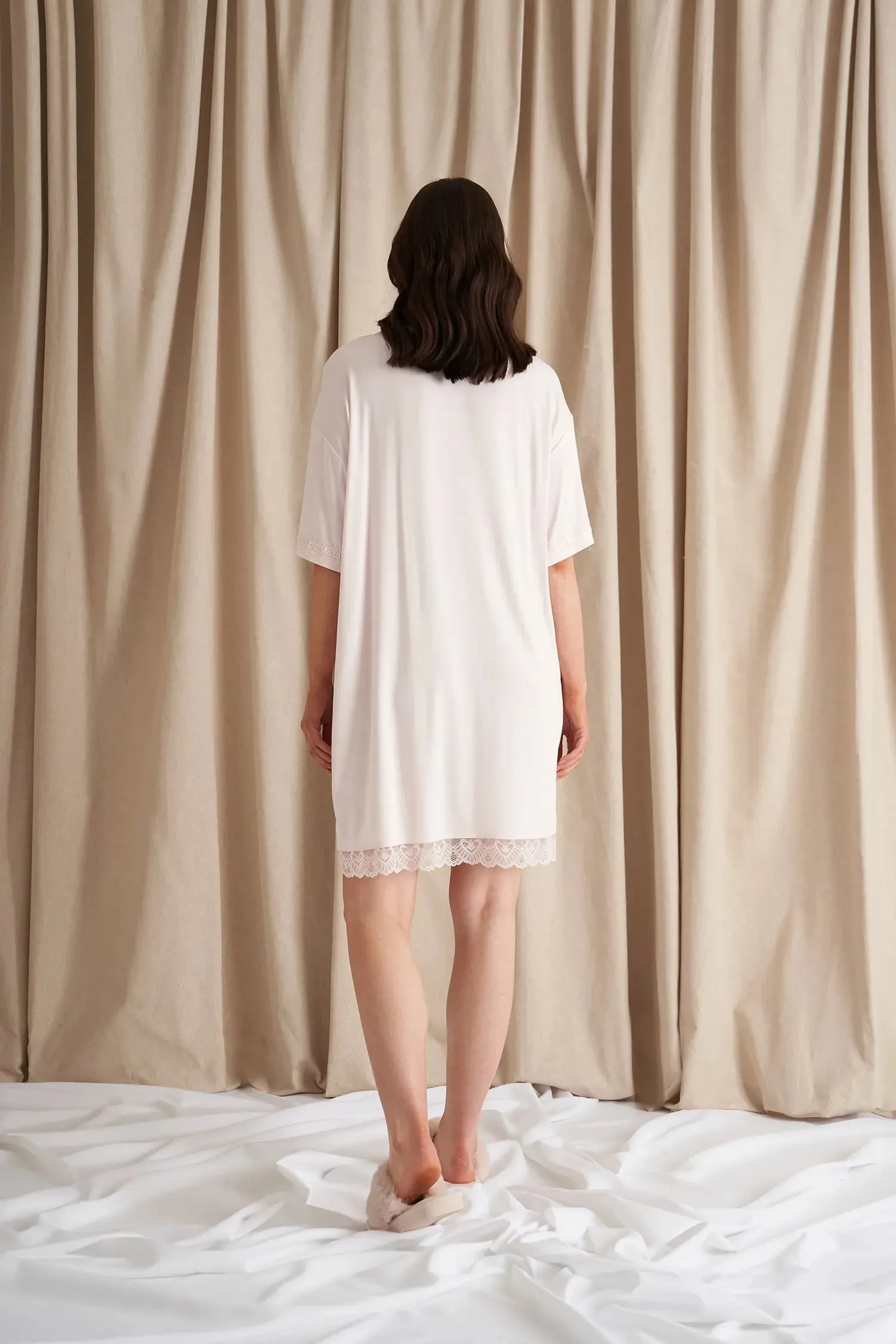 Powder Puff Bamboo Lace Tee Dress
