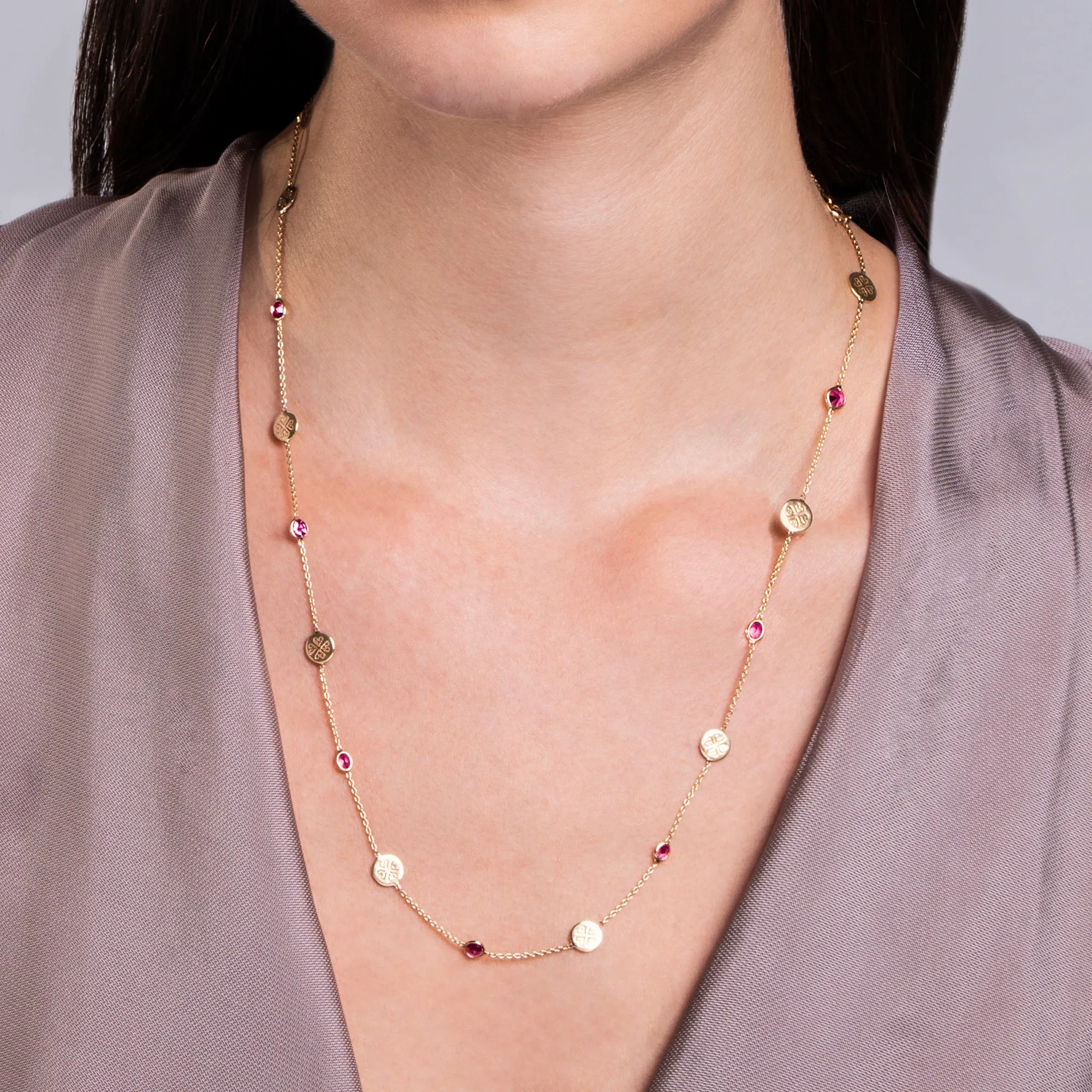 Signature Classic Necklace, Ruby, Mid-Length