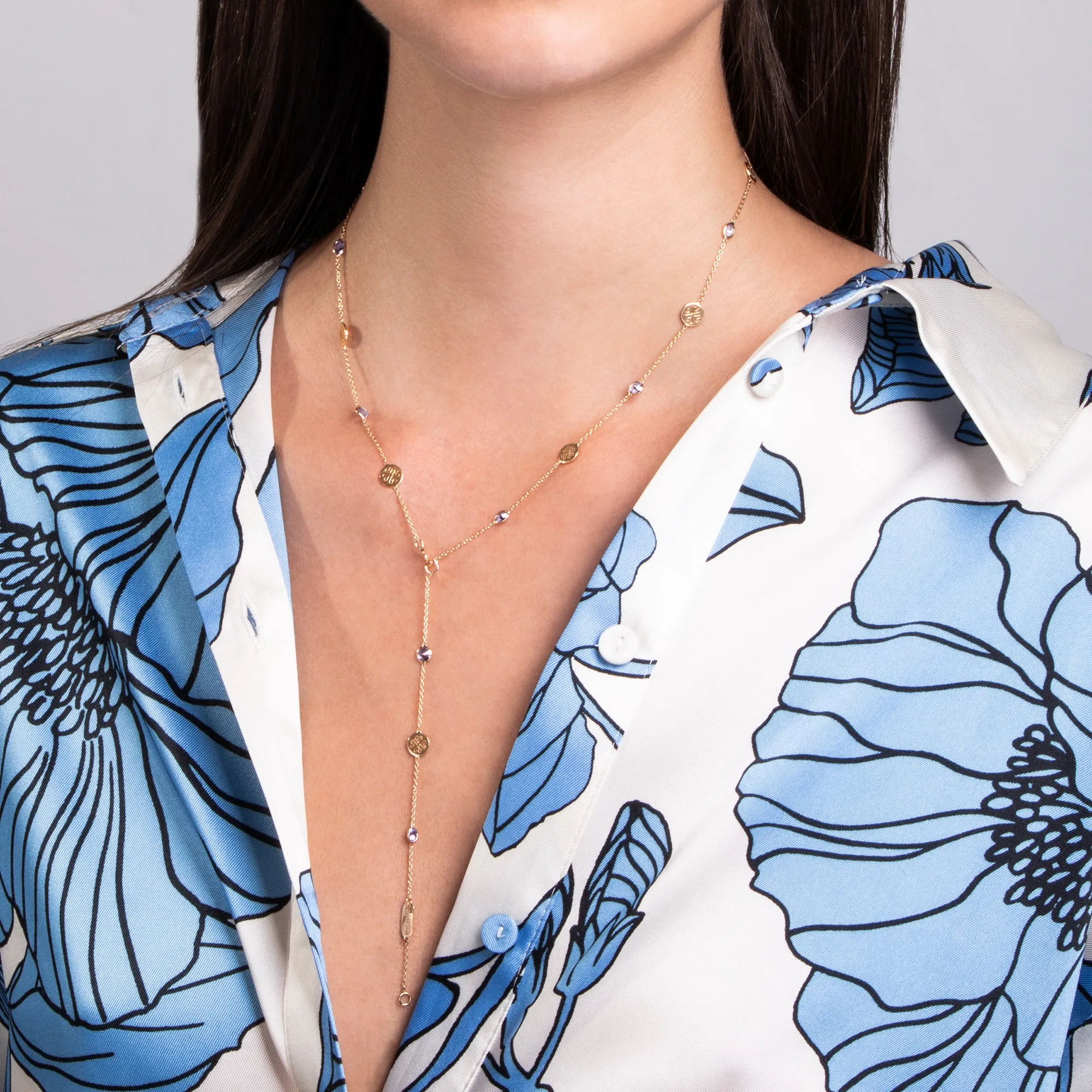Signature Classic Necklace, Tanzanite, Mid-Length