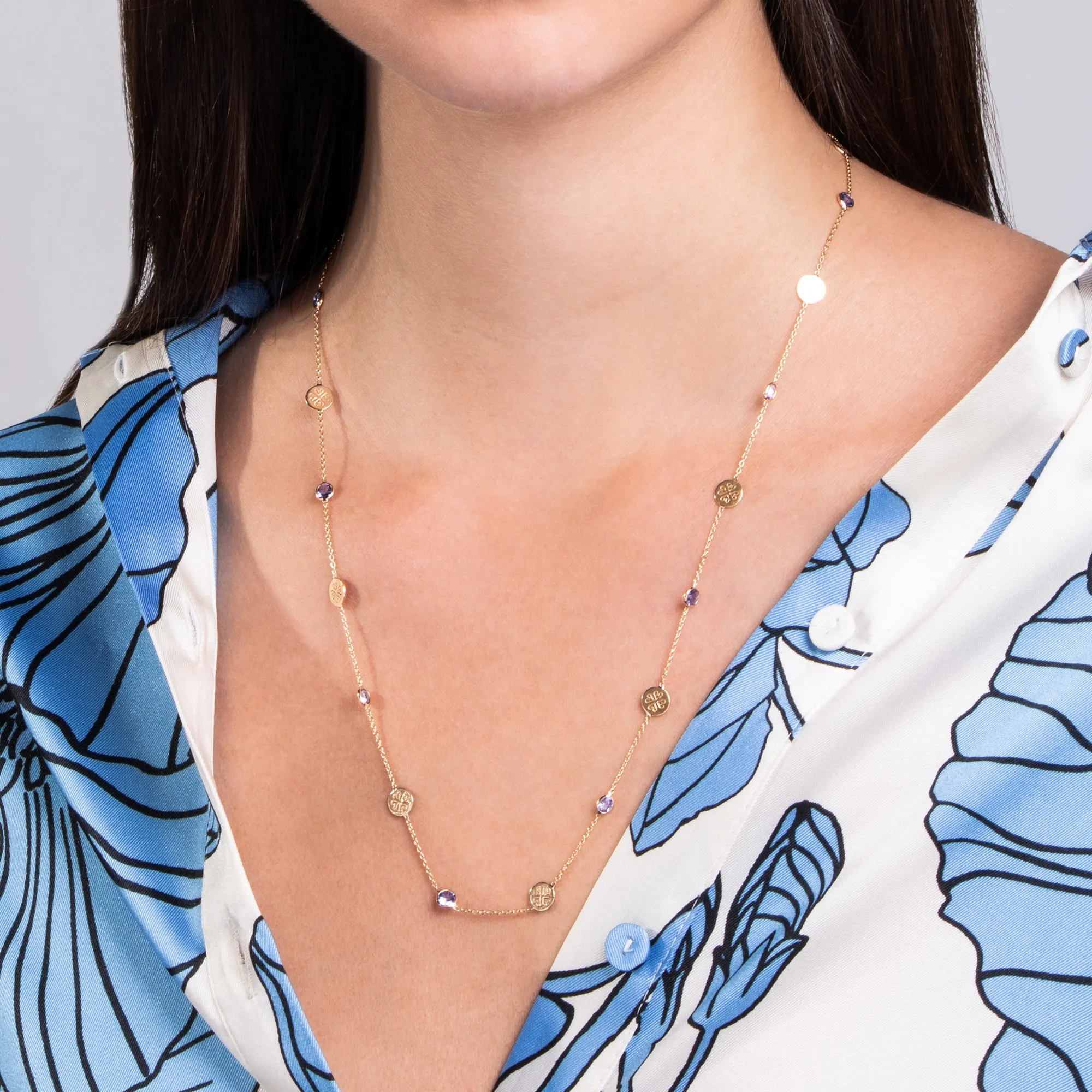 Signature Classic Necklace, Tanzanite, Mid-Length