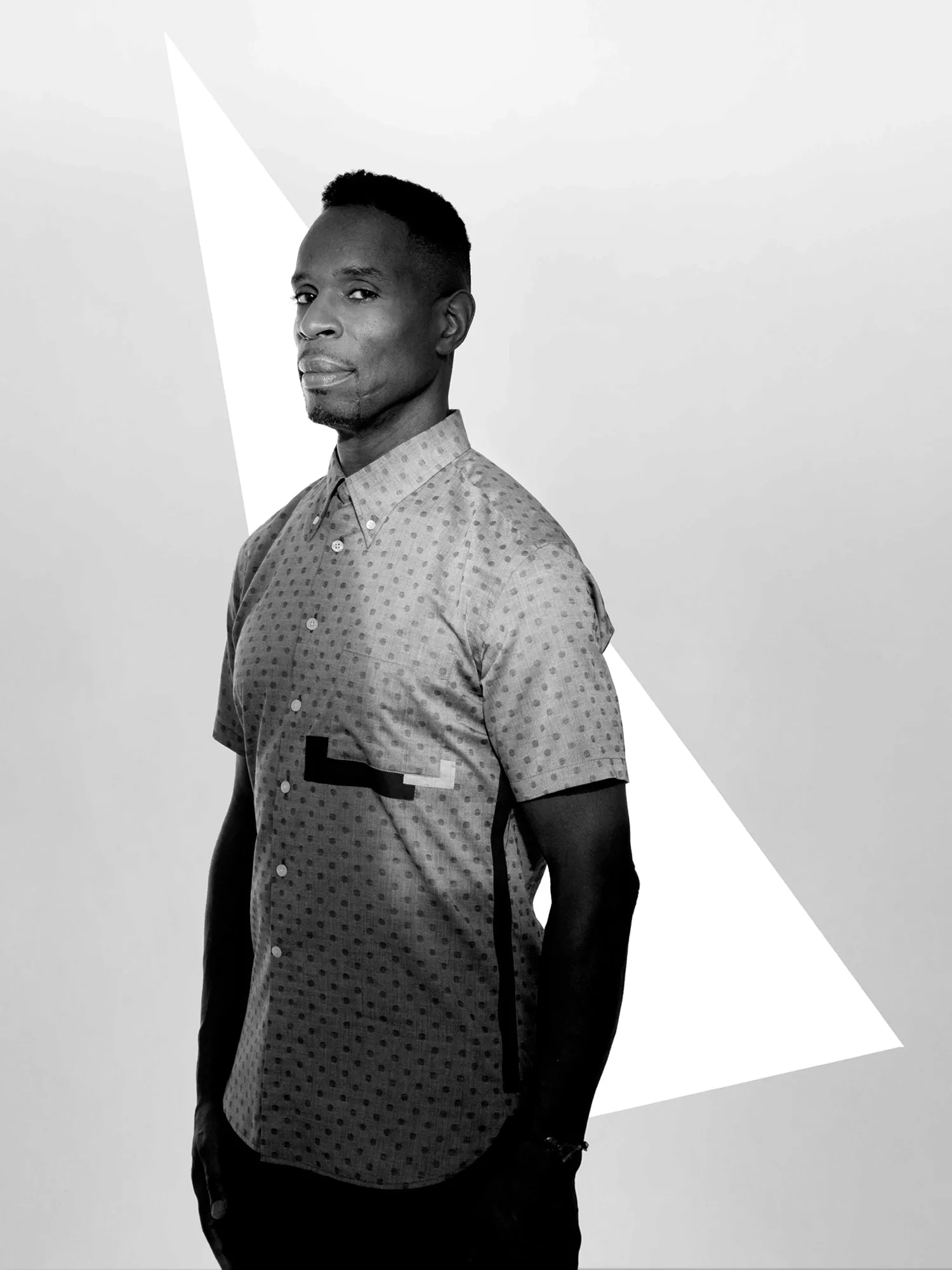 Slim Fit Dot Shirt - Black