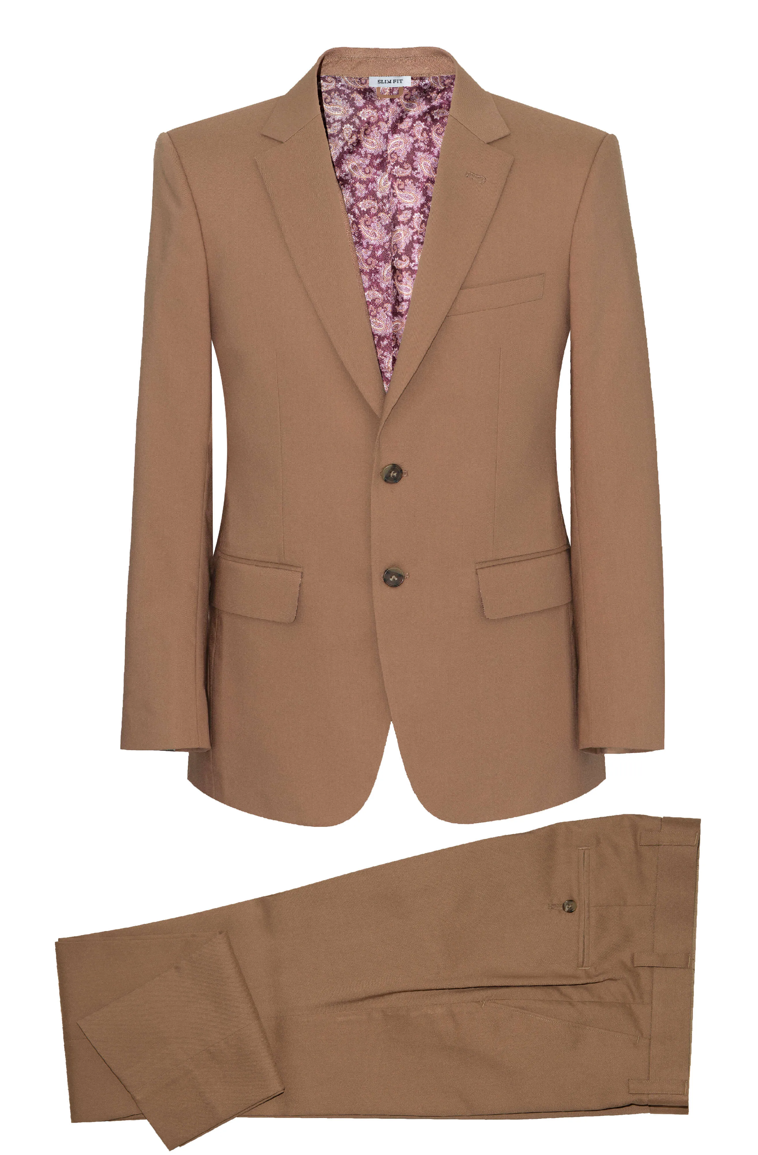 SUPER 130's WOOL CAMEL SLIM-FIT SUIT FOR MEN