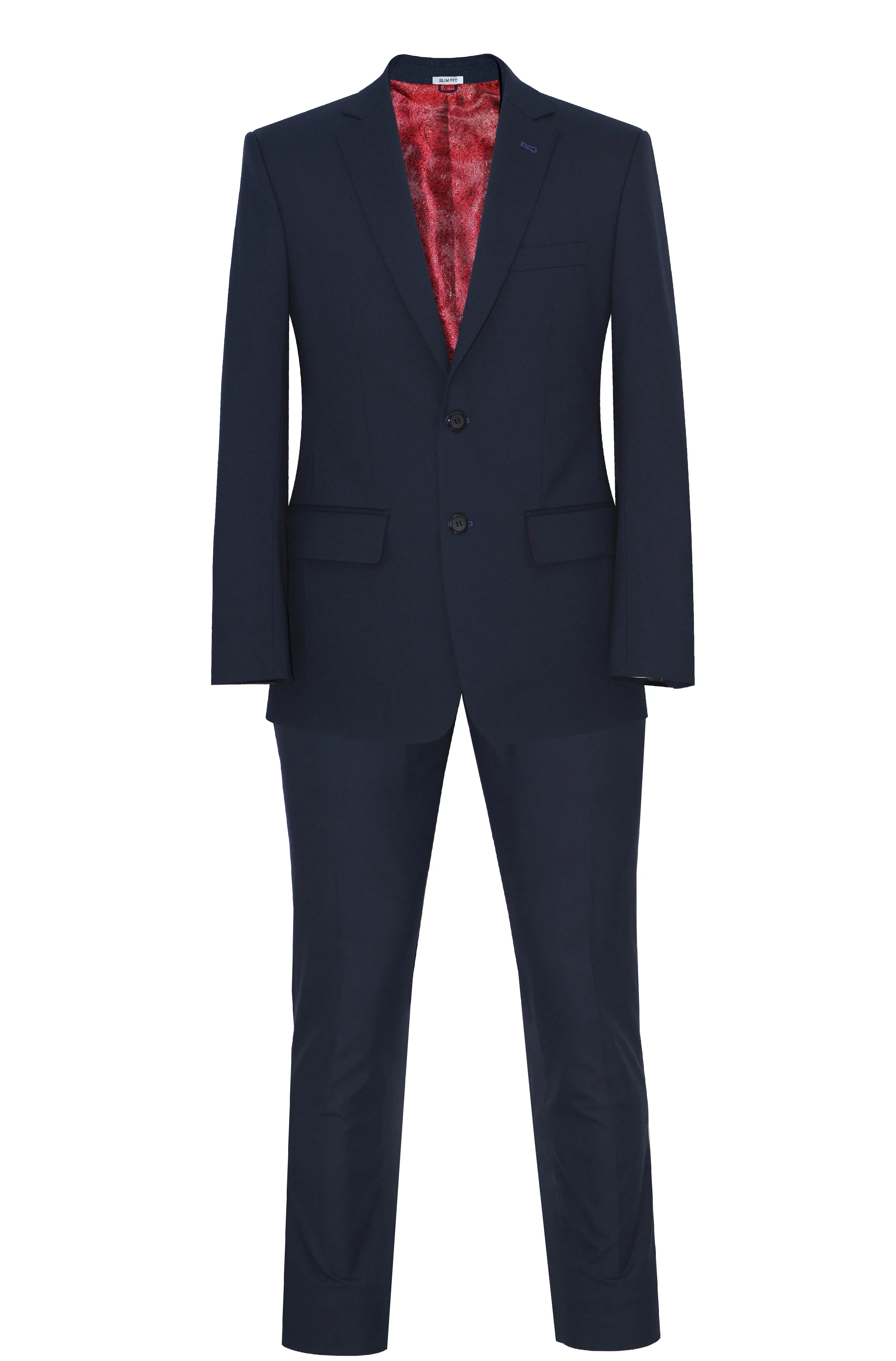 SUPER 130's WOOL SLIM-FIT NAVY BLUE SUIT FOR MEN