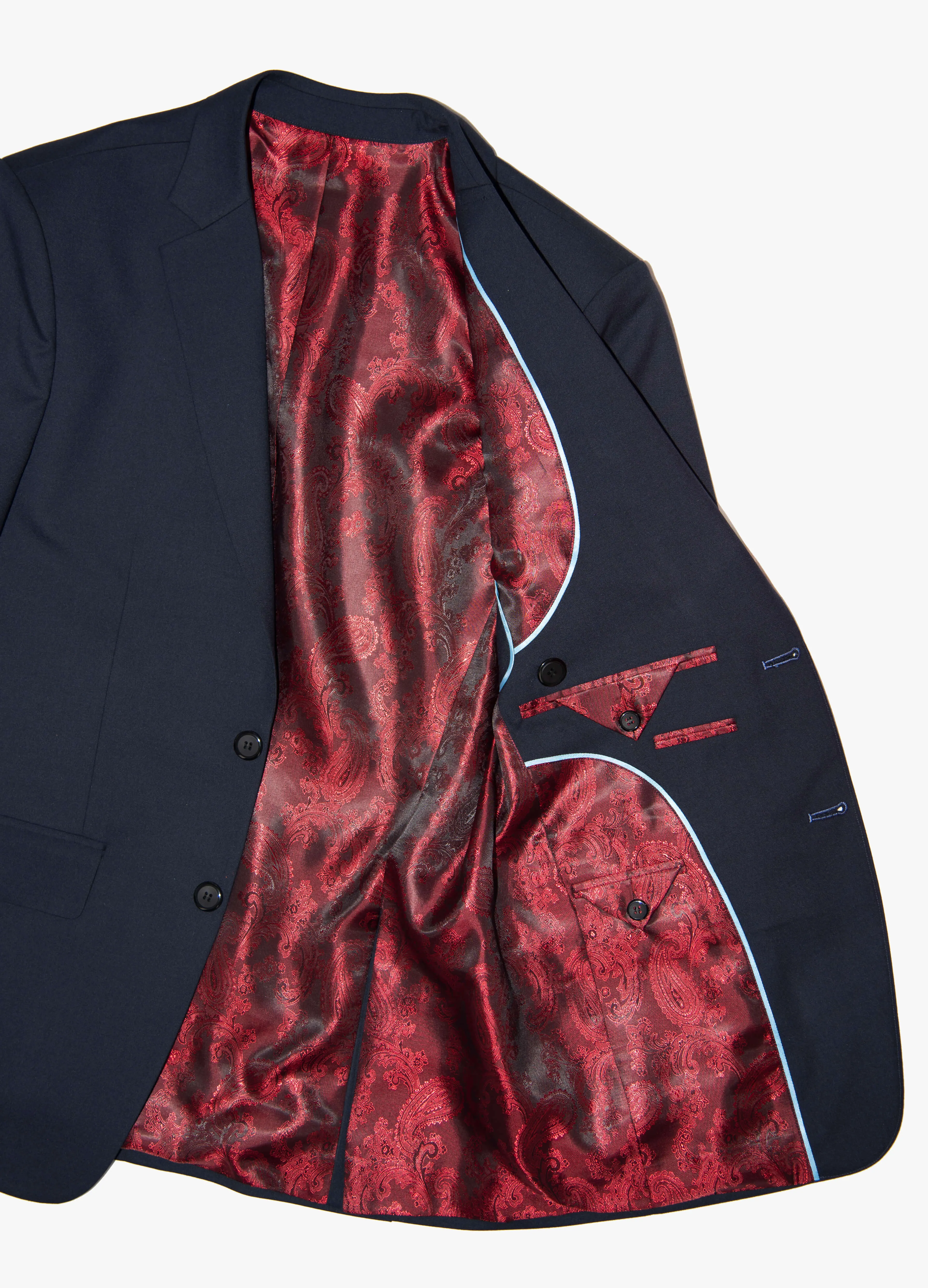 SUPER 130's WOOL SLIM-FIT NAVY BLUE SUIT FOR MEN