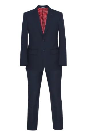 SUPER 130's WOOL SLIM-FIT NAVY BLUE SUIT FOR MEN
