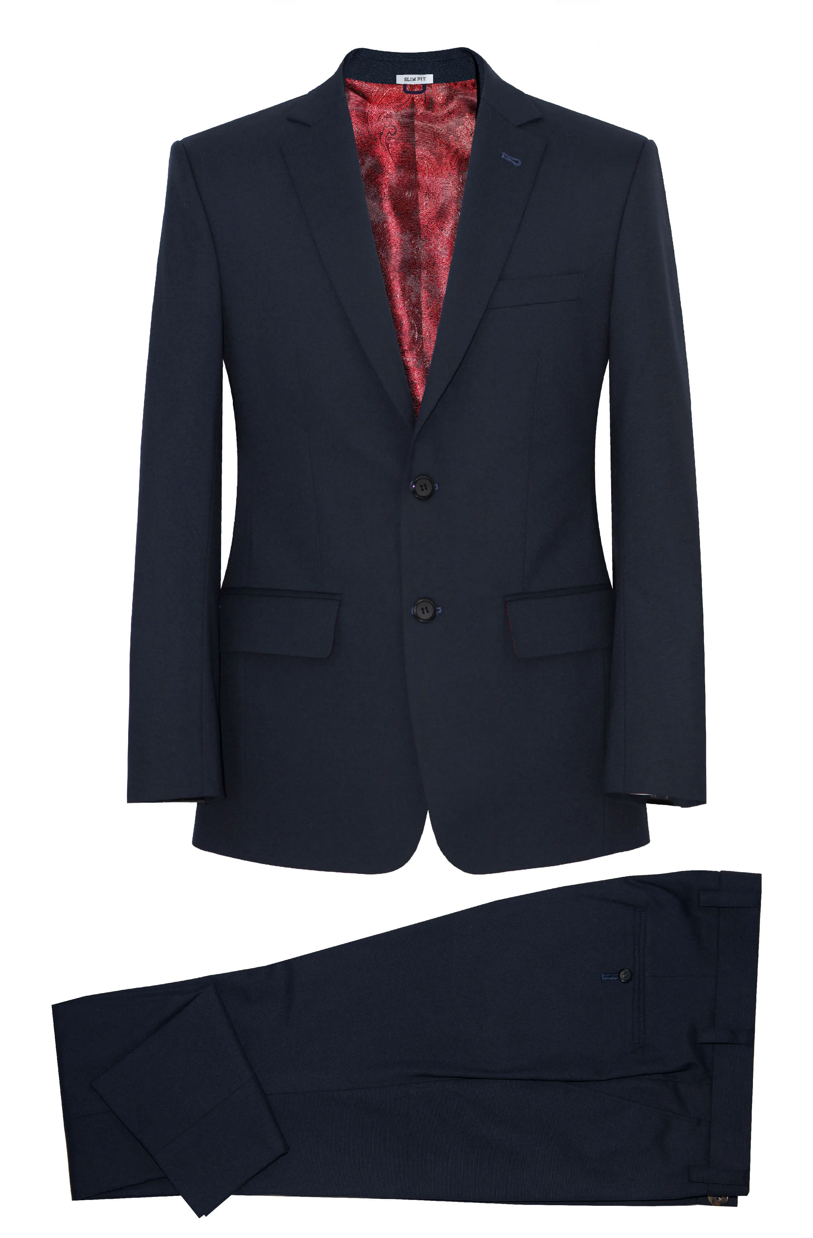 SUPER 130's WOOL SLIM-FIT NAVY BLUE SUIT FOR MEN