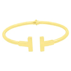 TBar Solid 10K Gold Women's Bangle