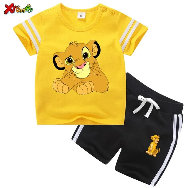 toddler boys clothing set kids Summer Baby Clothes Set  girl casual sport outfit children Clothes anime t shirtSuit Cartoon 2020