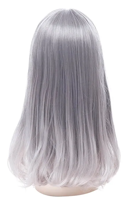 Women Medium Long Curly Fashion Wigs Gray Hair Wigs