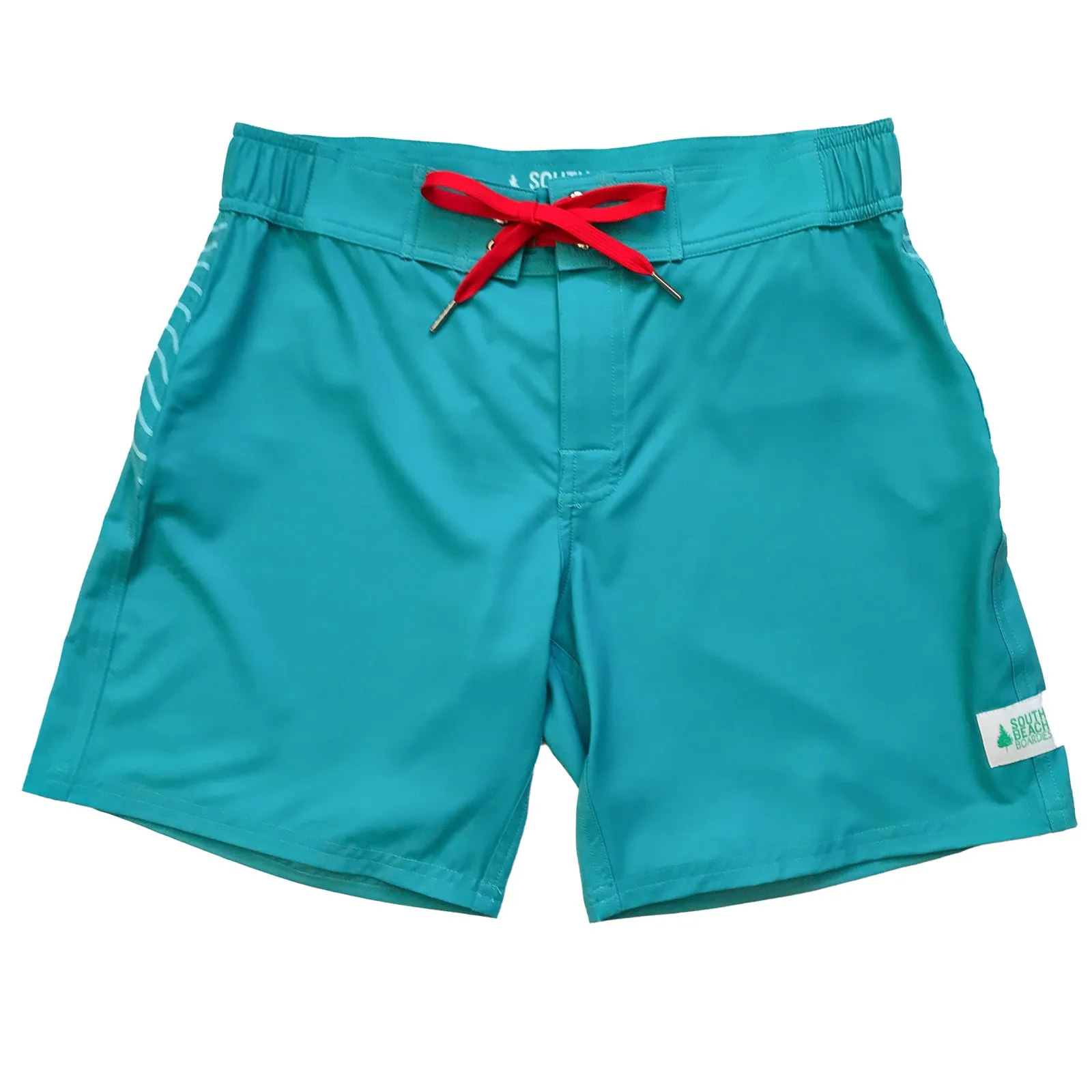 Women's Mid-Length Boardies: Turquoise Dingo