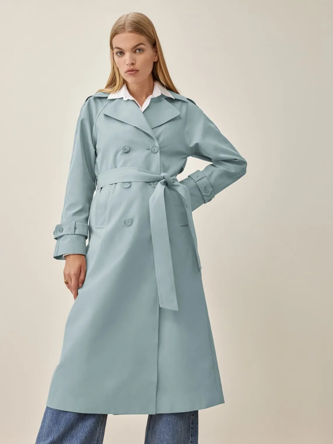 xakxx Elegant Lapel Double Breasted Long Women Trench Coats  Autumn Winter Overcoat Full Sleeve Belted Ladies Windbreaker
