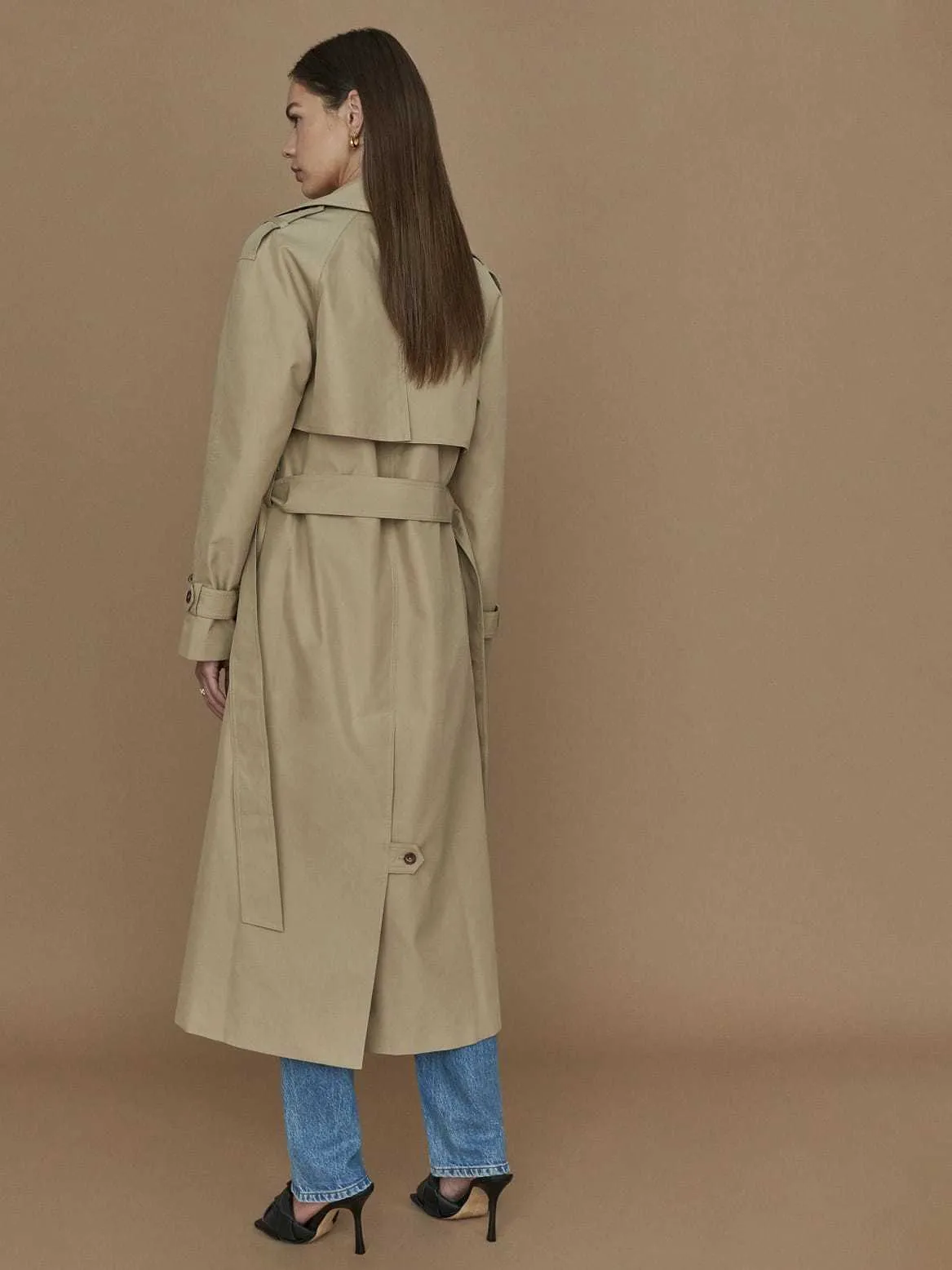 xakxx Elegant Lapel Double Breasted Long Women Trench Coats  Autumn Winter Overcoat Full Sleeve Belted Ladies Windbreaker