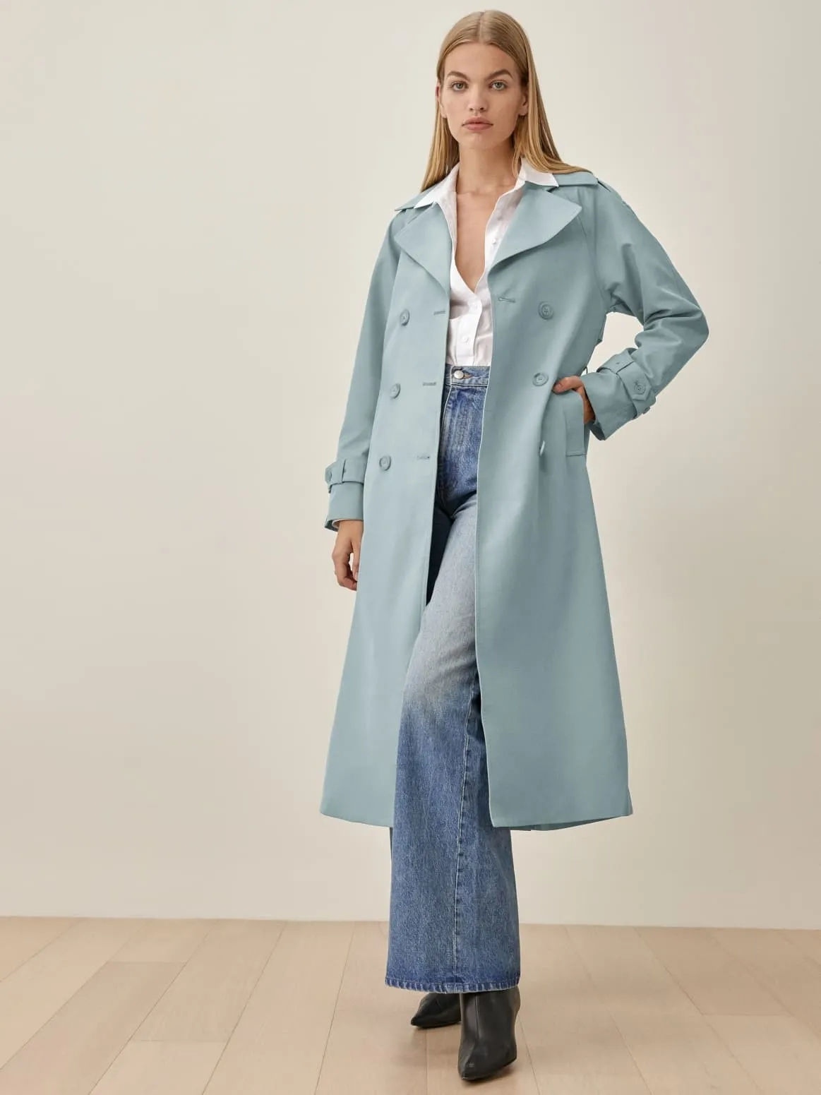 xakxx Elegant Lapel Double Breasted Long Women Trench Coats  Autumn Winter Overcoat Full Sleeve Belted Ladies Windbreaker