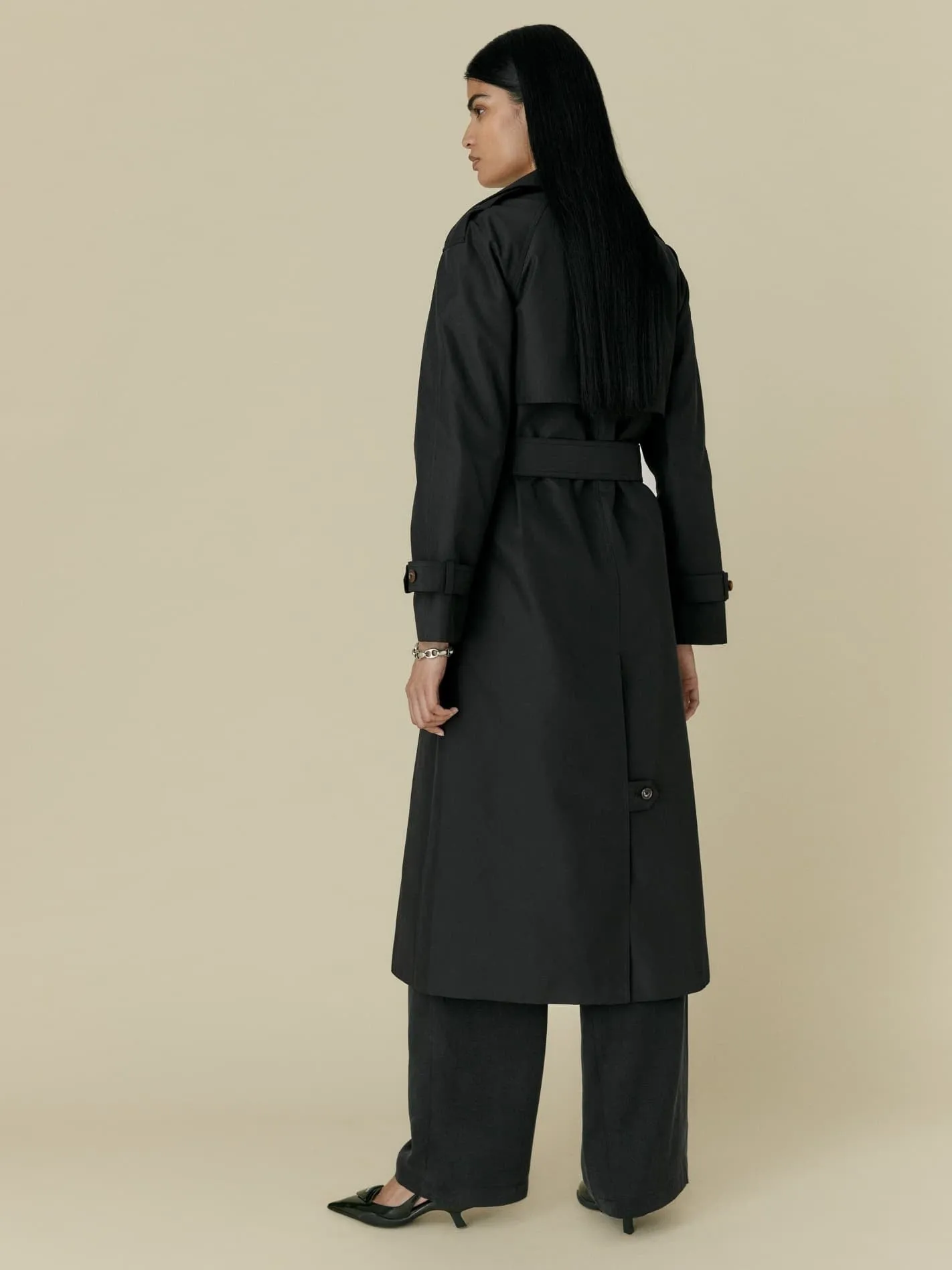 xakxx Elegant Lapel Double Breasted Long Women Trench Coats  Autumn Winter Overcoat Full Sleeve Belted Ladies Windbreaker