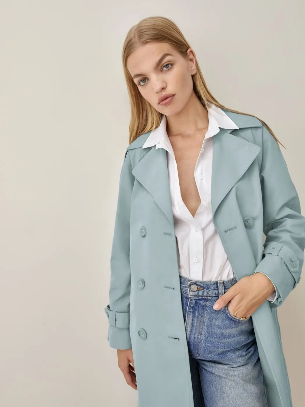 xakxx Elegant Lapel Double Breasted Long Women Trench Coats  Autumn Winter Overcoat Full Sleeve Belted Ladies Windbreaker