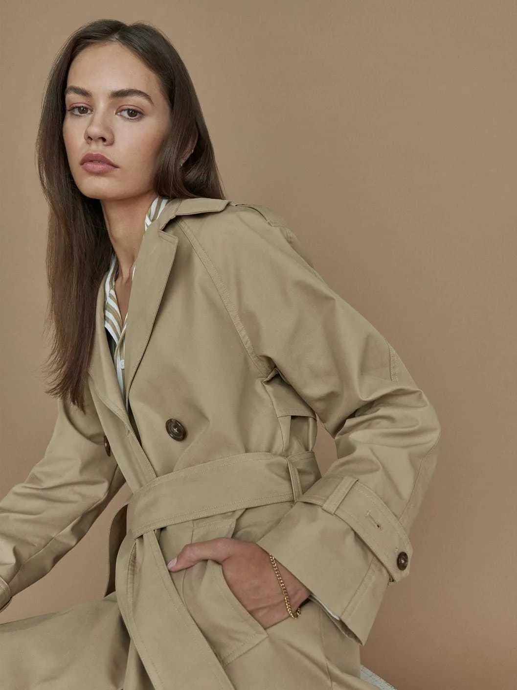 xakxx Elegant Lapel Double Breasted Long Women Trench Coats  Autumn Winter Overcoat Full Sleeve Belted Ladies Windbreaker